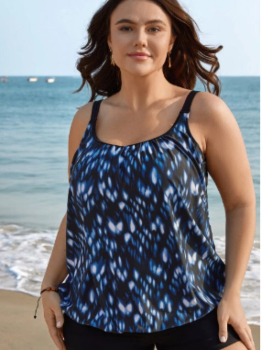 Tie-Dye Print Swim Top